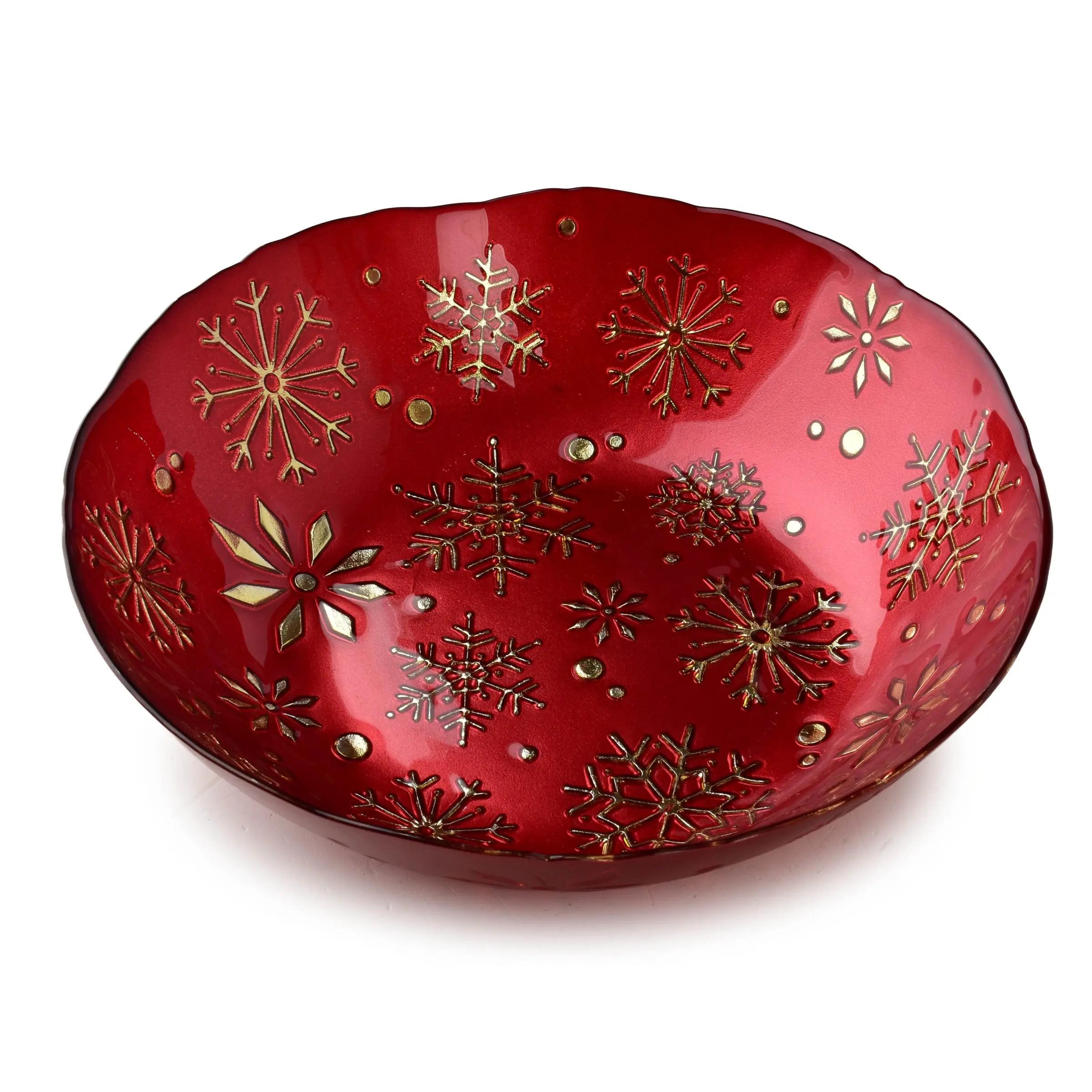 Mondex Vánoční skleněná miska Santa Lila 31 cm červená