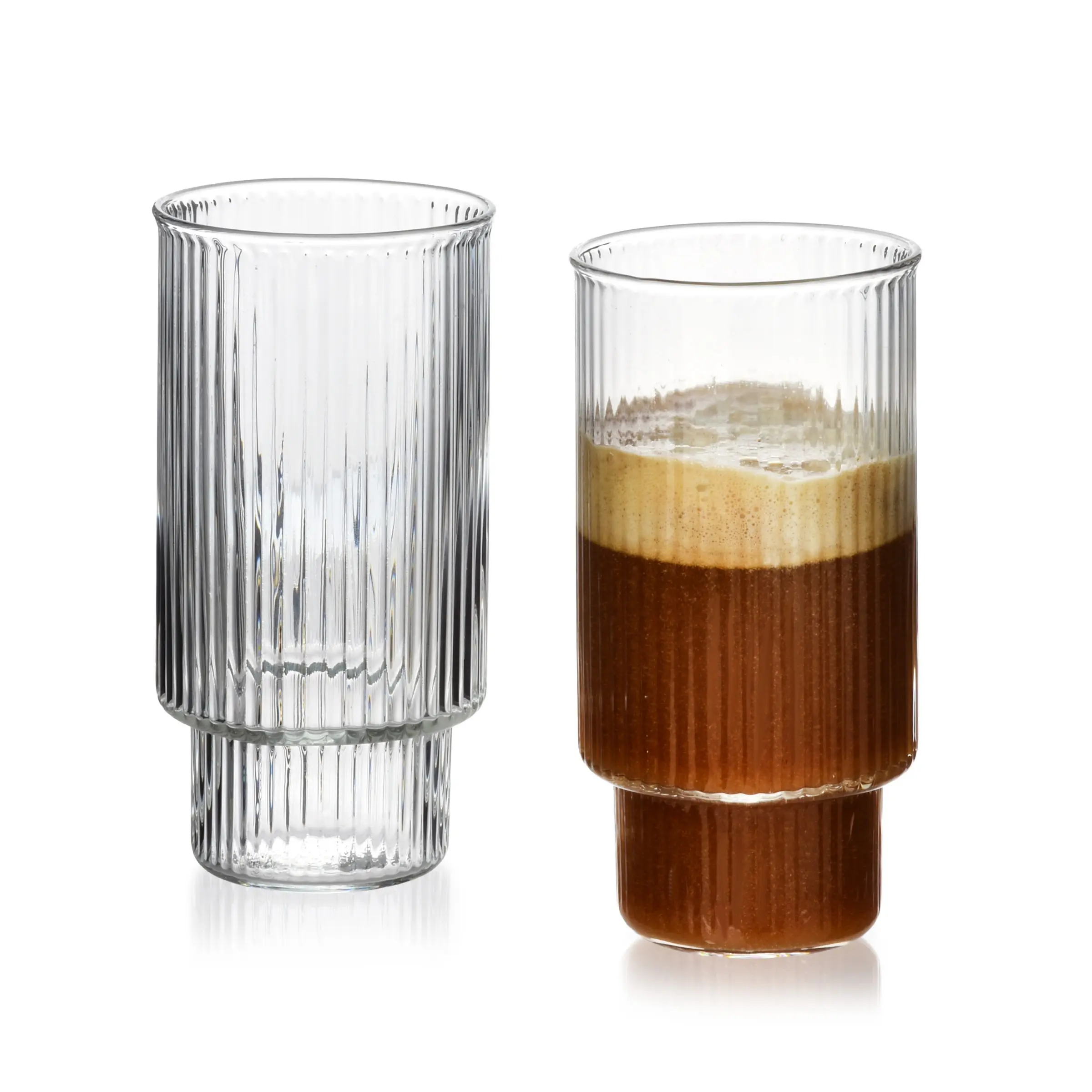 Mondex Sada 4 ks sklenic ELLA STRIPES 400 ml čirá