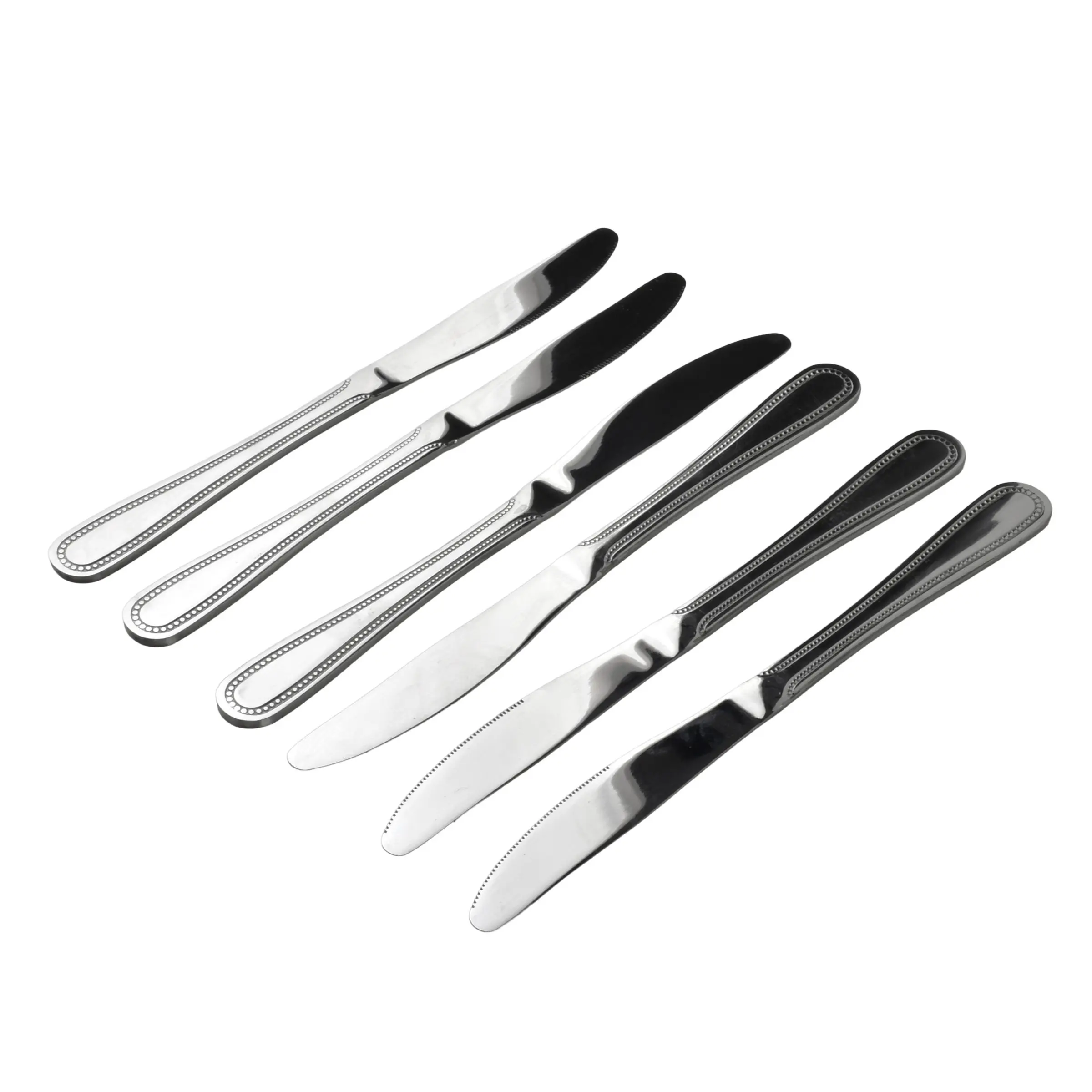 Allesken Sada 6 ks příborových nožů CHAMILE 22 cm stříbrná