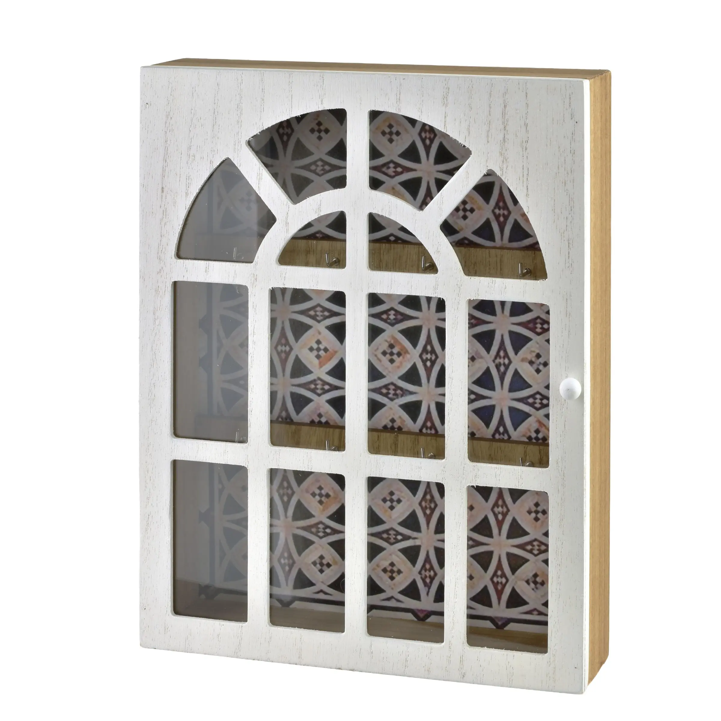 Mondex Skříňka na klíče STACY Window 28x21,5 cm bílá