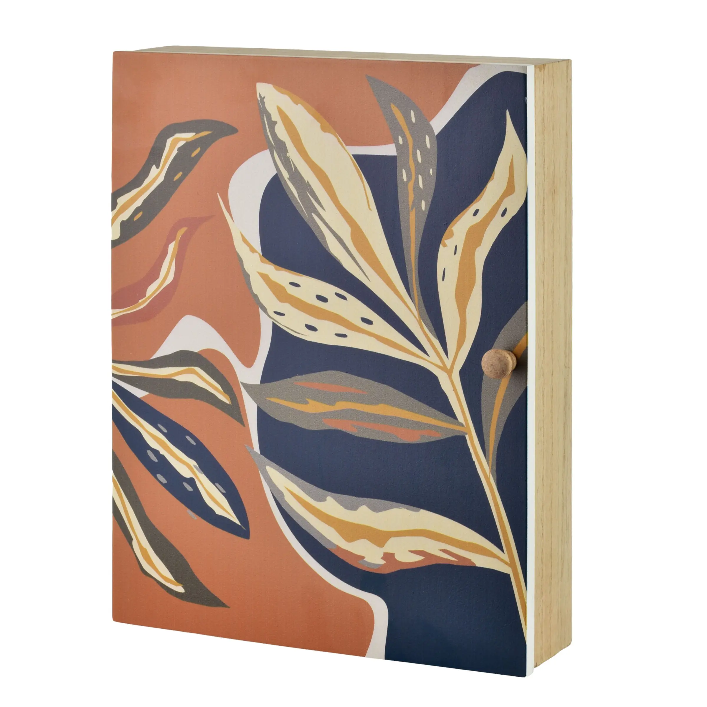 Mondex Skříňka na klíče STACY Leaf 26x20 cm hnědá/modrá