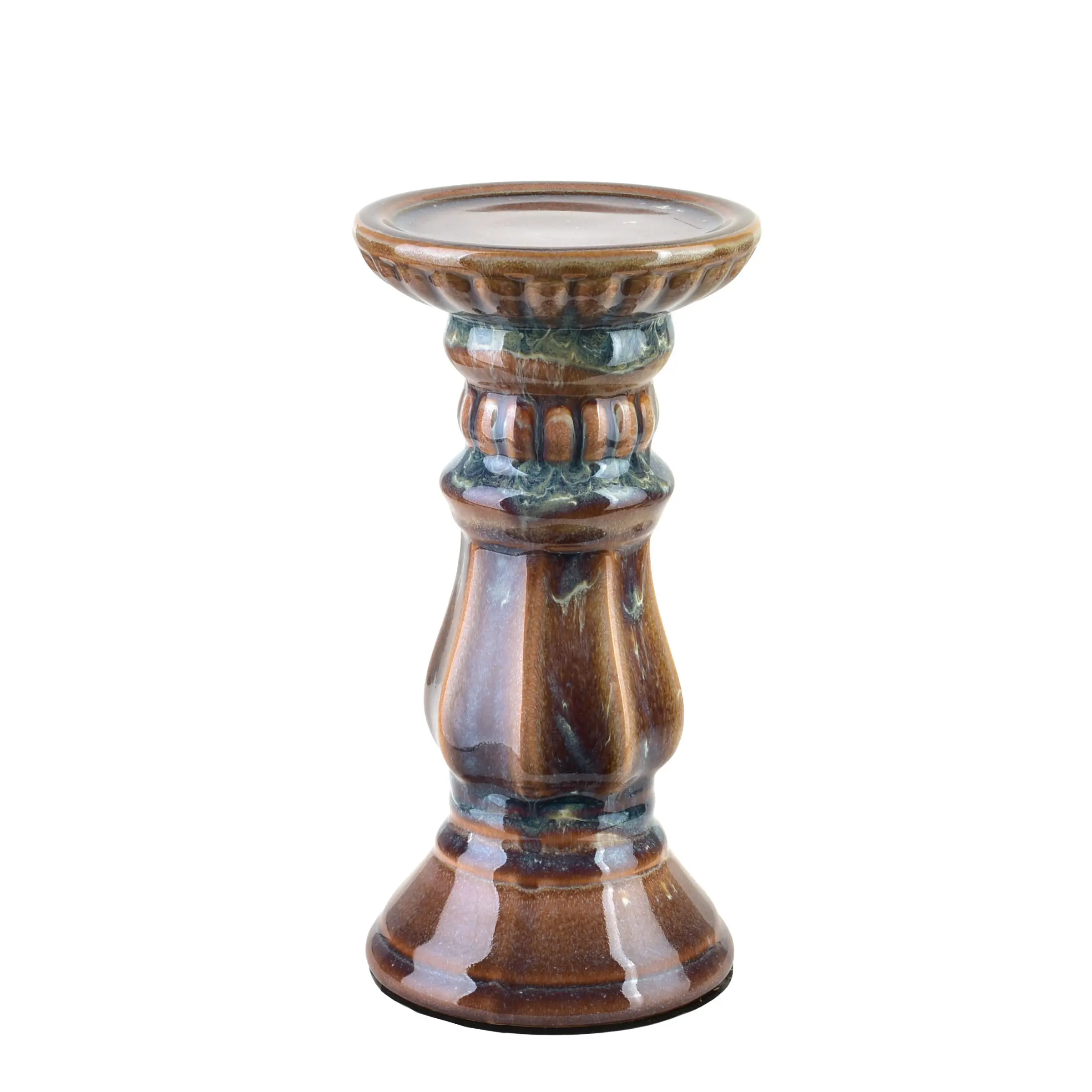 Mondex Keramický svícen Yarine 20,5 cm hnědý