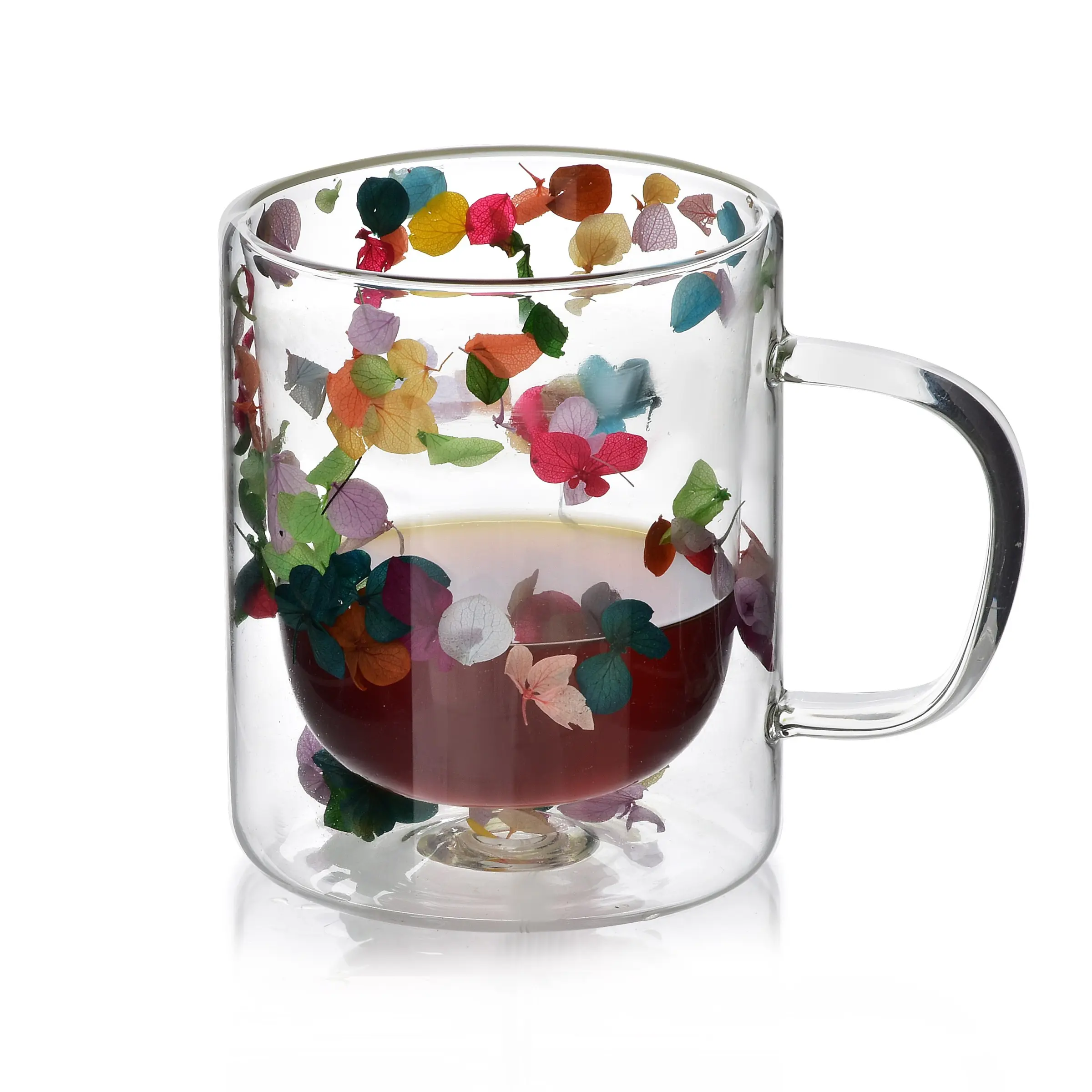 Mondex Skleněný hrnek PETER FLOWER 300 ml čirý/vícebarevný
