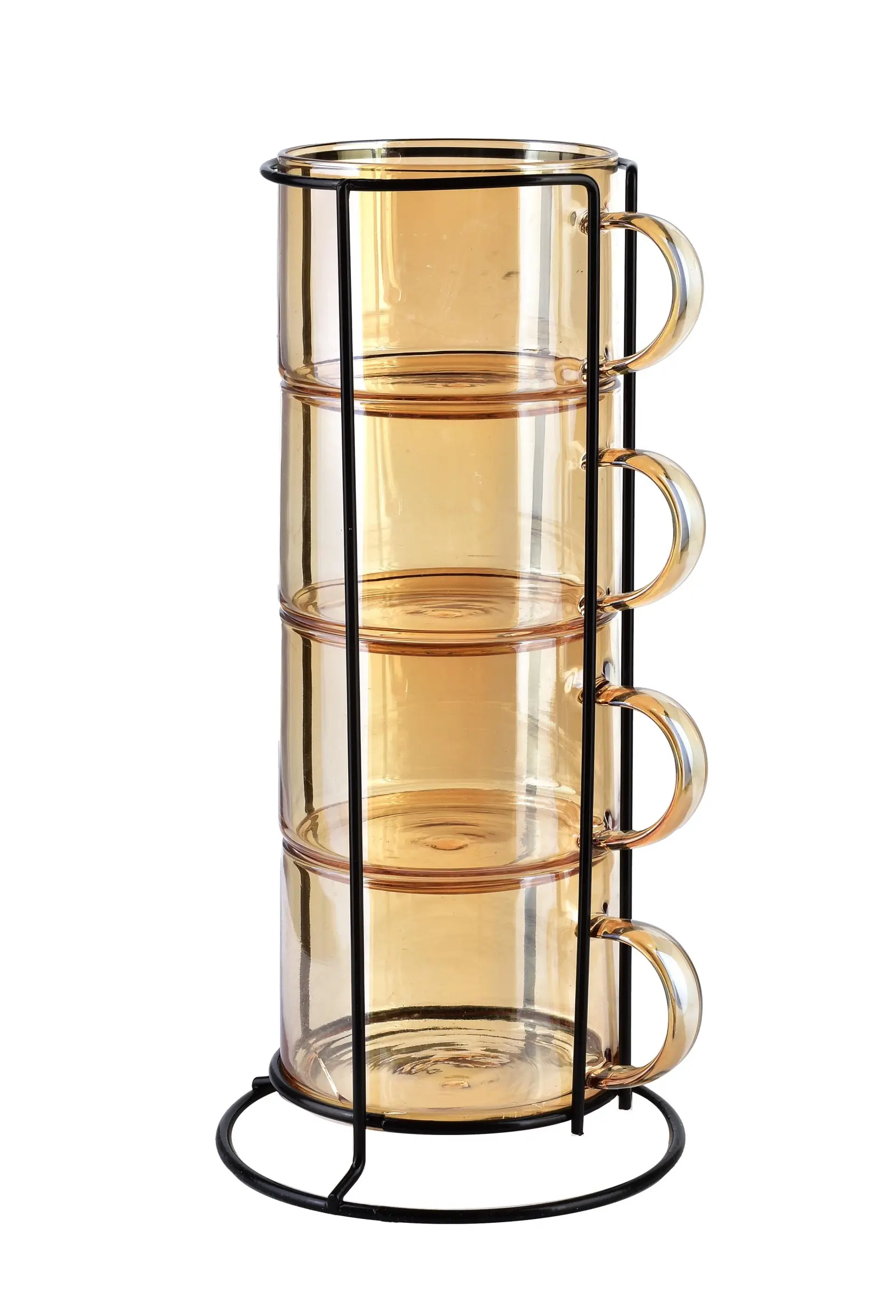 Mondex Sada 4 ks skleněných hrnků PETER HONEY 350 ml žlutá