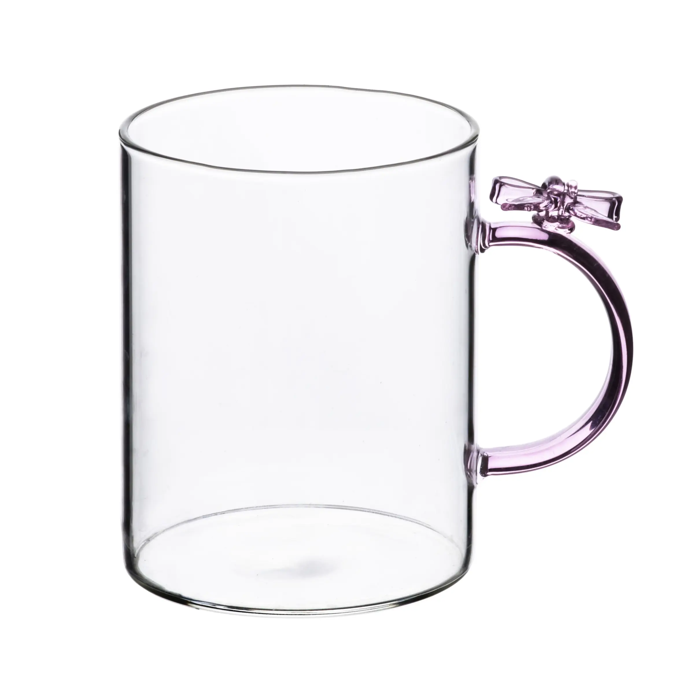 Allesken Skleněný hrnek PETER RIBBON 400 ml čirý/růžový