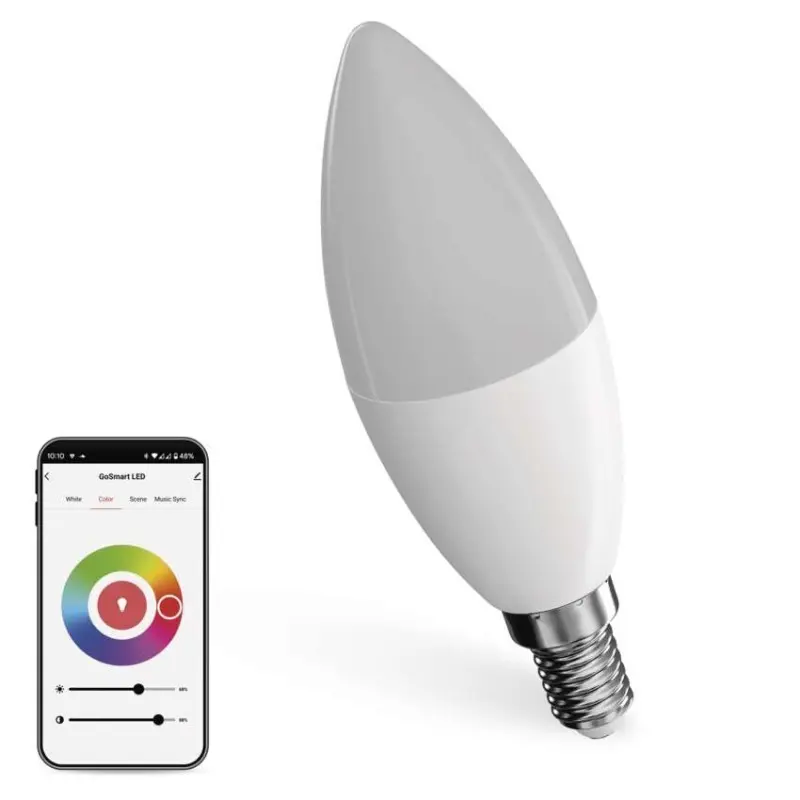 EMOS Chytrá LED žárovka GoSmart svíčka / E14 / 4,8 W (40 W) / 470lm / RGB / stmívatelná /Zigbee ZQZ322R