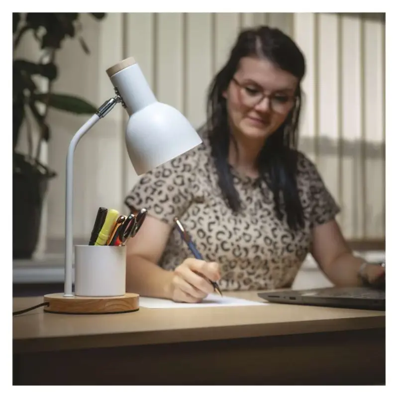 EMOS Stolní lampa Poppy bílá