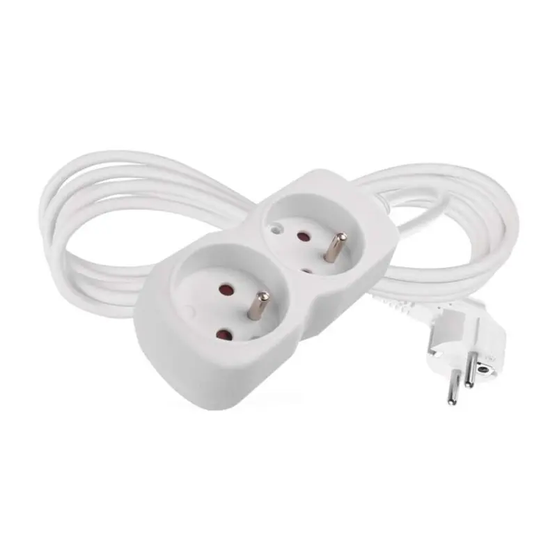 EMOS Prodlužovací kabel se 2 zásuvkami 1 mm² MEZA 2 m bílý