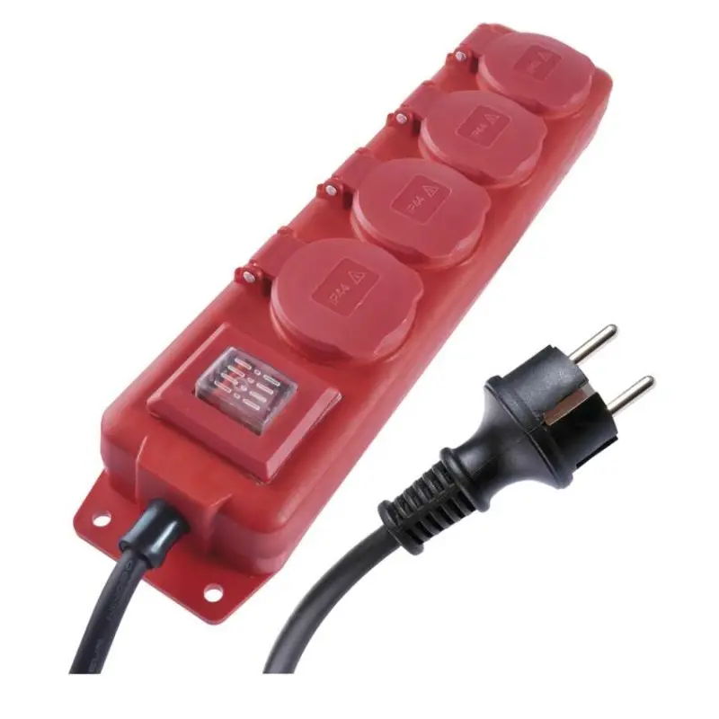 EMOS Prodlužovací kabel gumový – 4 zásuvky, 10m, 1,5mm2, IP44 1902341000