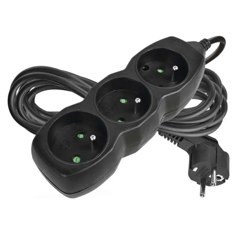 Kabel prodlužovací 3zásuvka Emos černá 5 m 1 mm2 IP 20