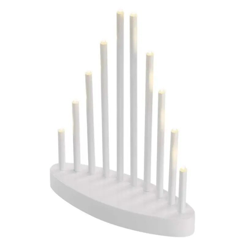 EMOS LED svícen bílý, 24,5 cm, 3x AA, vnitřní, teplá bílá, časovač DCAW01