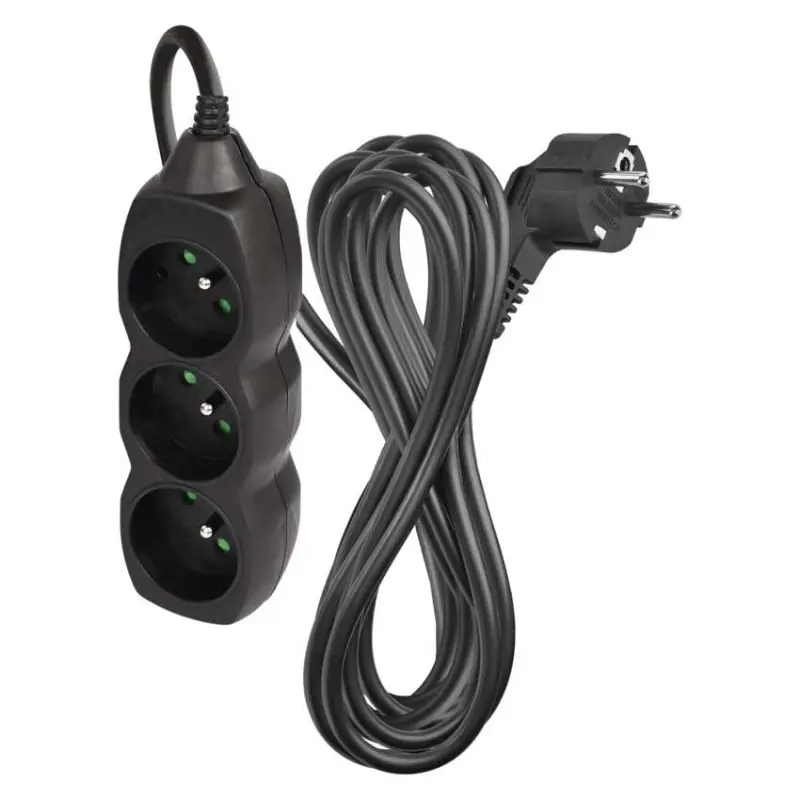 Kabel prodlužovací 3zásuvka Emos černá 5 m 1 mm2 IP 20