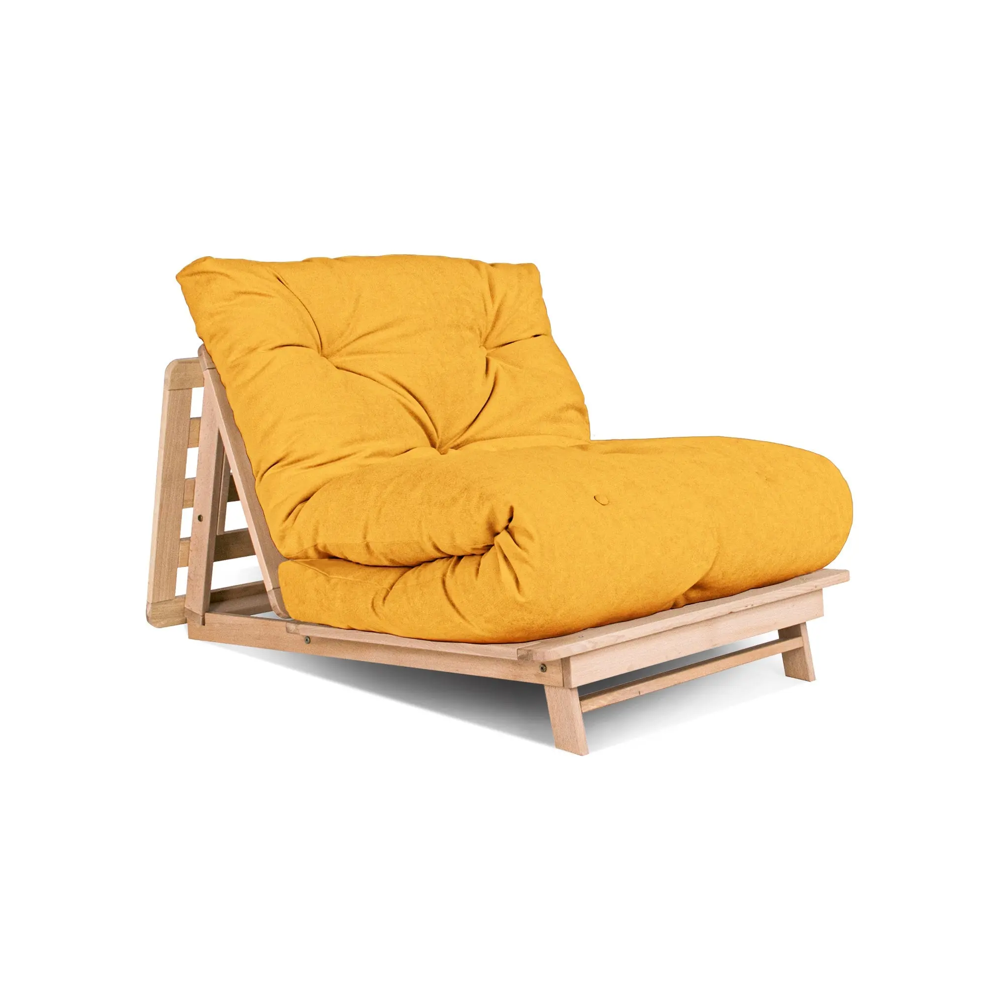 MarLiving Rozkládací futonové křeslo LAYTI 01 90 cm z masivu/žluté