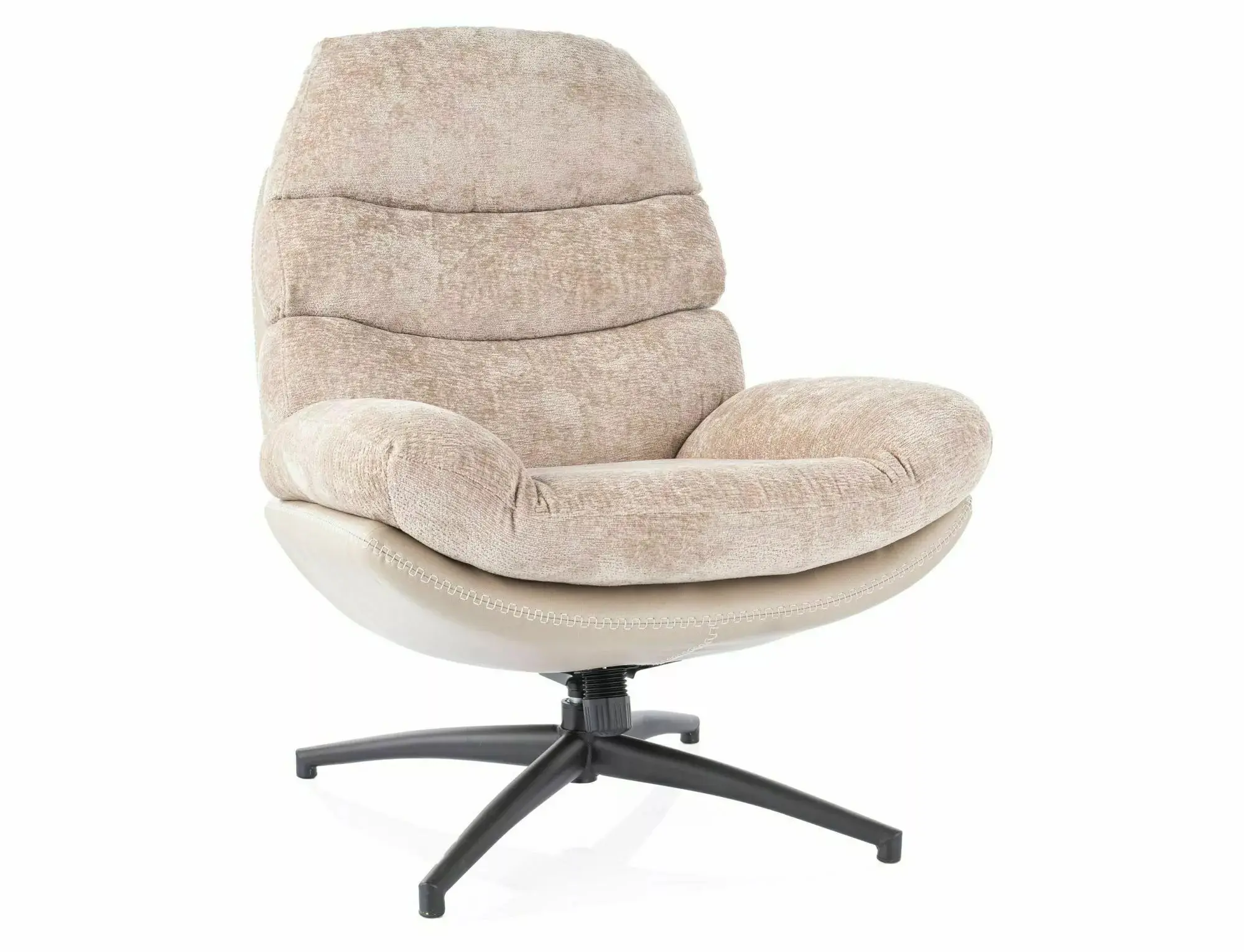 Signal Otočné designové lounge křeslo GISELLE starorůžové/béžové