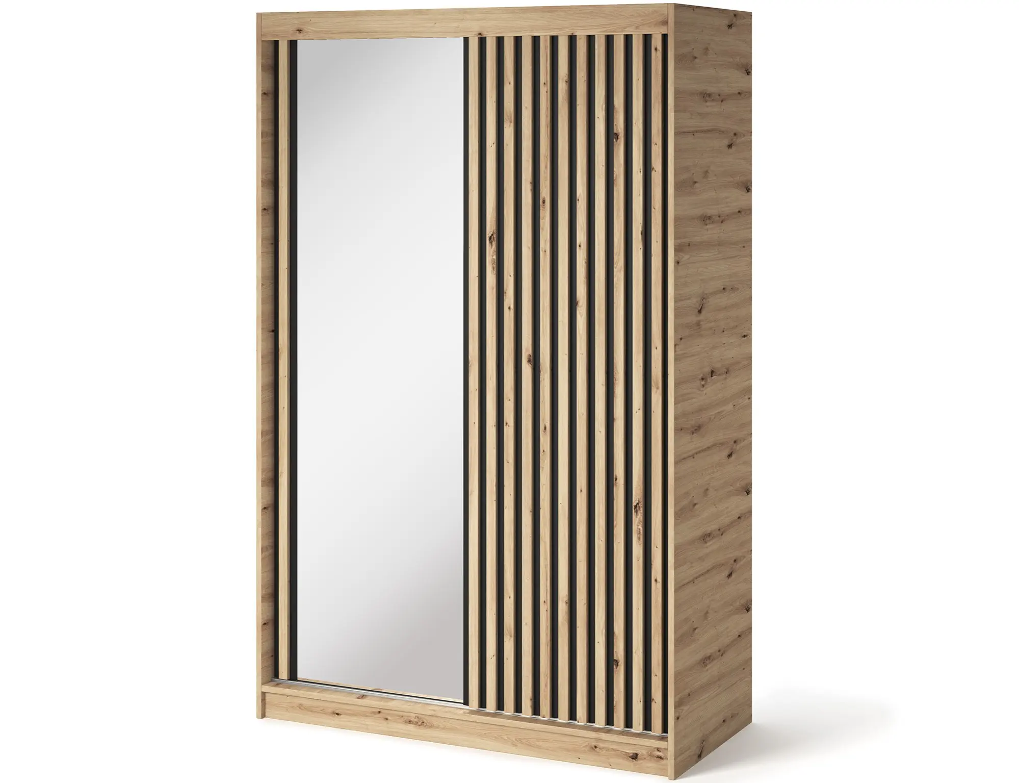 Šatní skříň Emerio II Barva korpusu: Dub - Artisan, Rozměry: 120 cm, Dveře: Dub artisan + zrcadlo