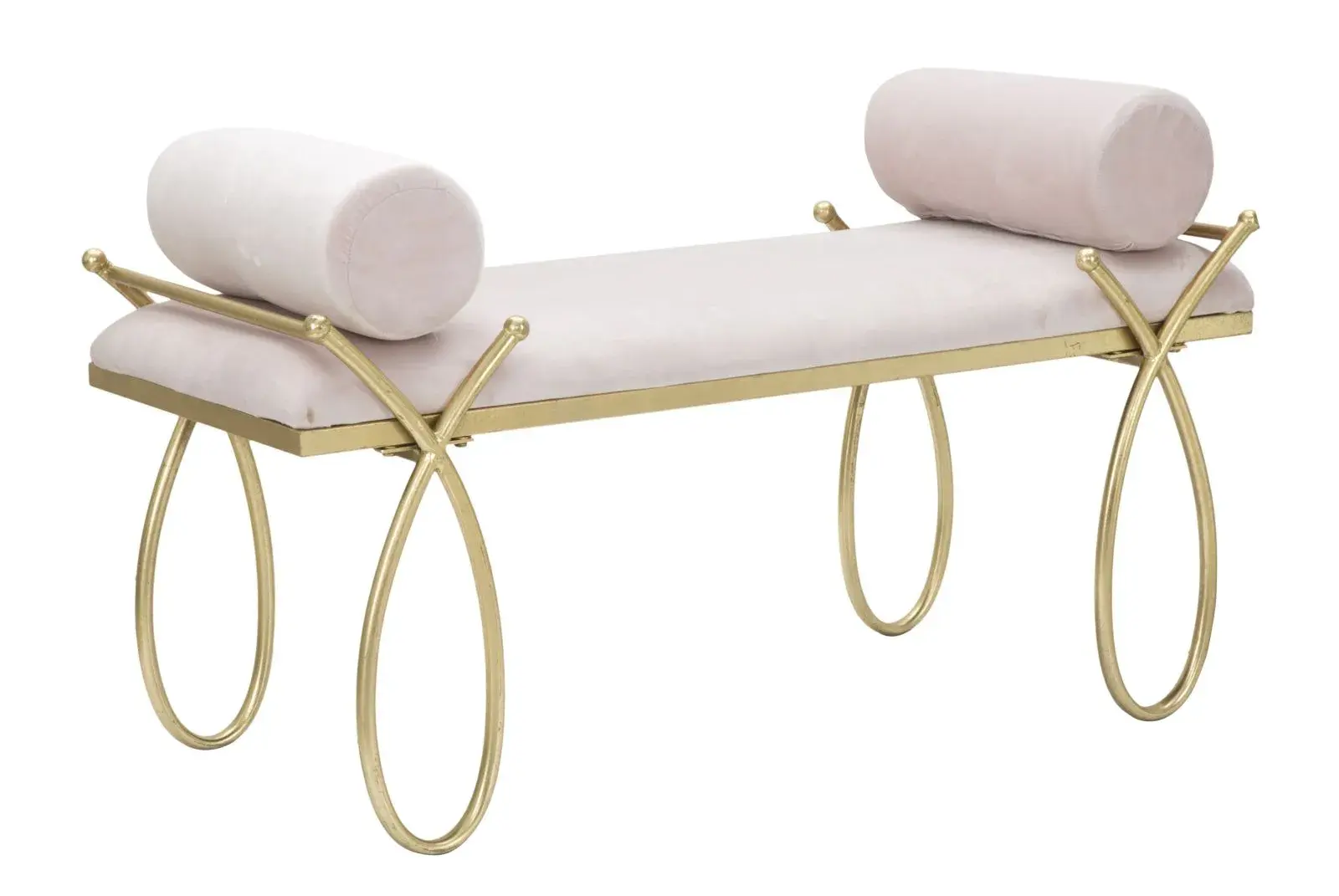 Mauro Ferretti Lavice Ribbon 112 cm samet zlatá/růžová
