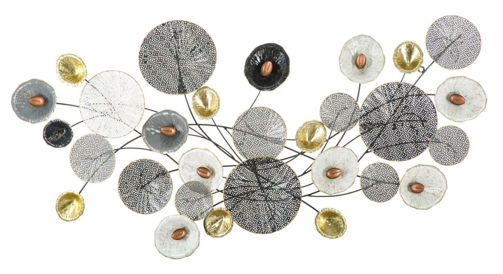 Mauro Ferretti Kovová nástěnná dekorace Grid 135x69 cm vícebarevná/zlatá