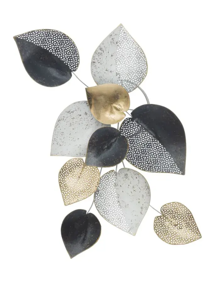 Mauro Ferretti Kovová nástěnná dekorace Half Leaf 40 cm vícebarevná/zlatá