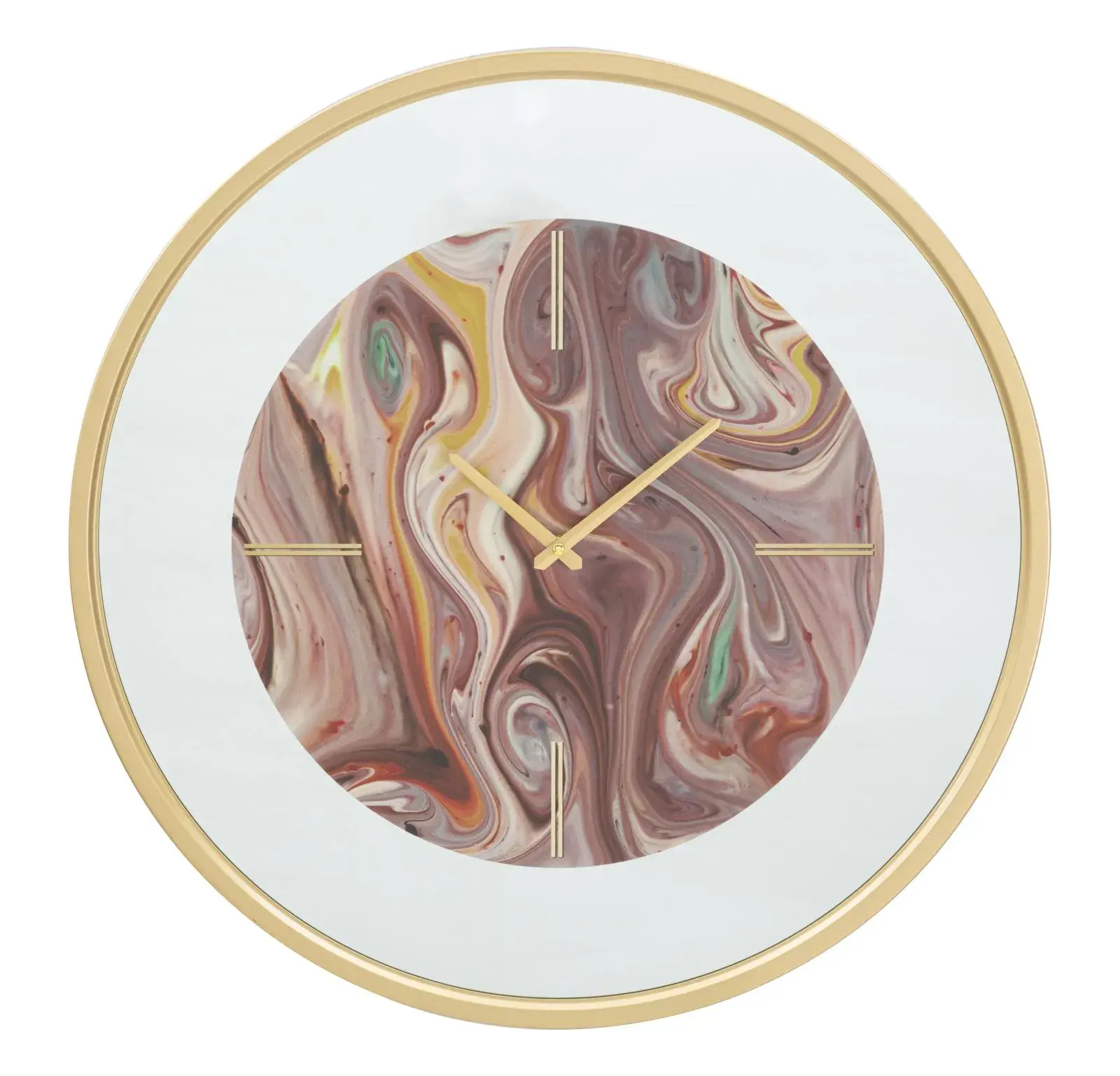 Mauro Ferretti Nástěnné hodiny Mirror 60 cm zlaté/vícebarevné