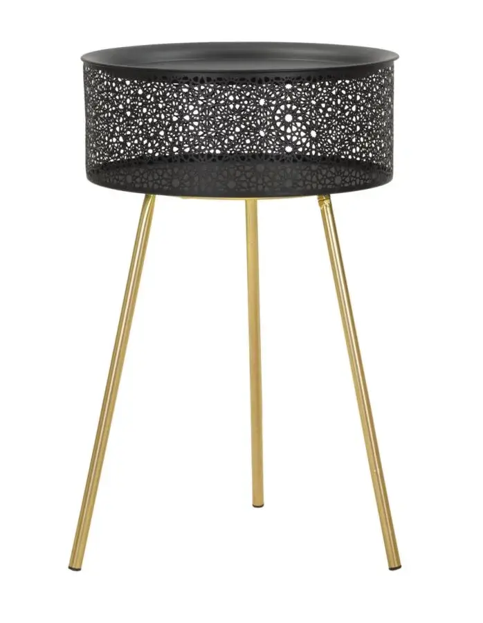 Mauro Ferretti Odkládací stolek Blacky 40 cm černý/zlatý