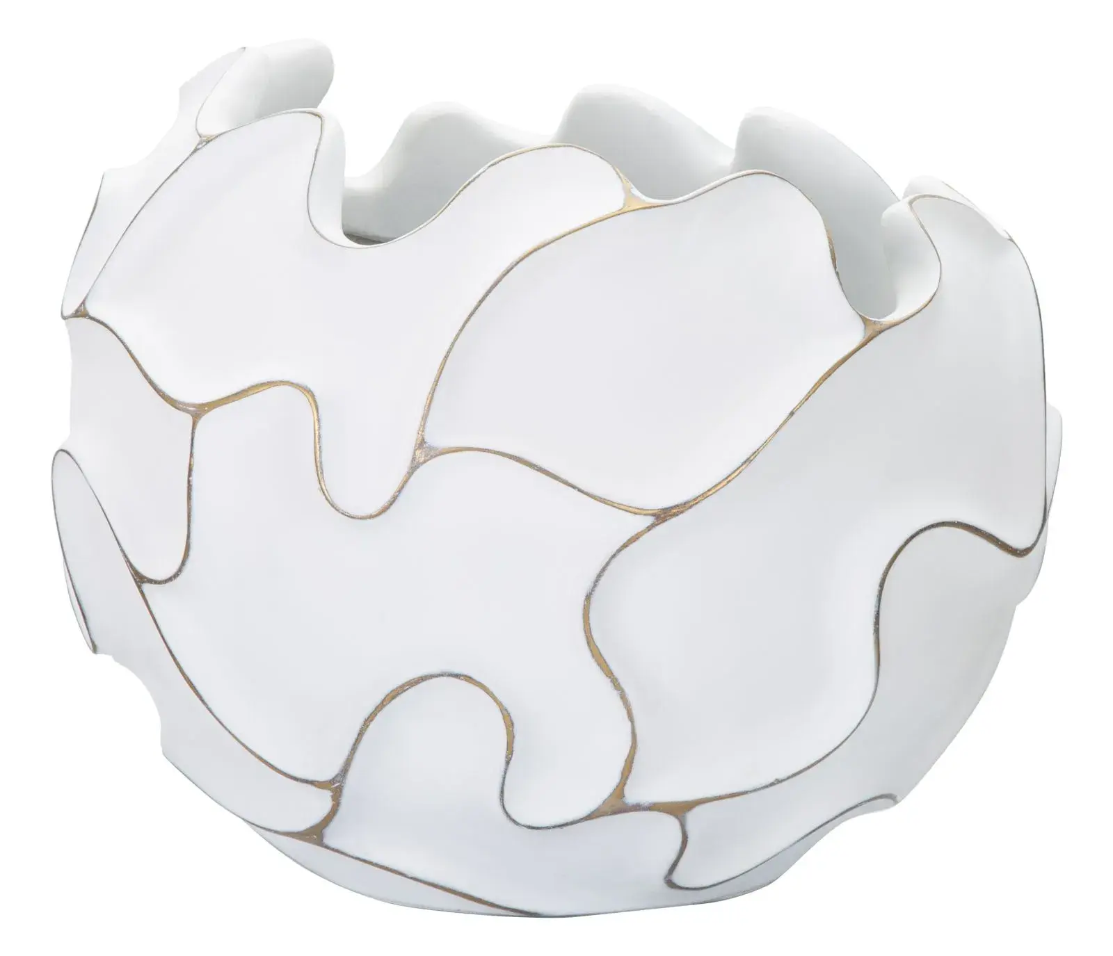 Mauro Ferretti Designový květináč Gaspeau Lines 44 cm bílý