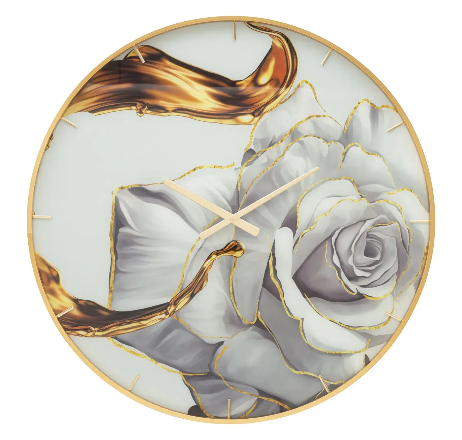 Mauro Ferretti Nástěnné hodiny Glass Rose 80 cm vícebarevné/zlaté