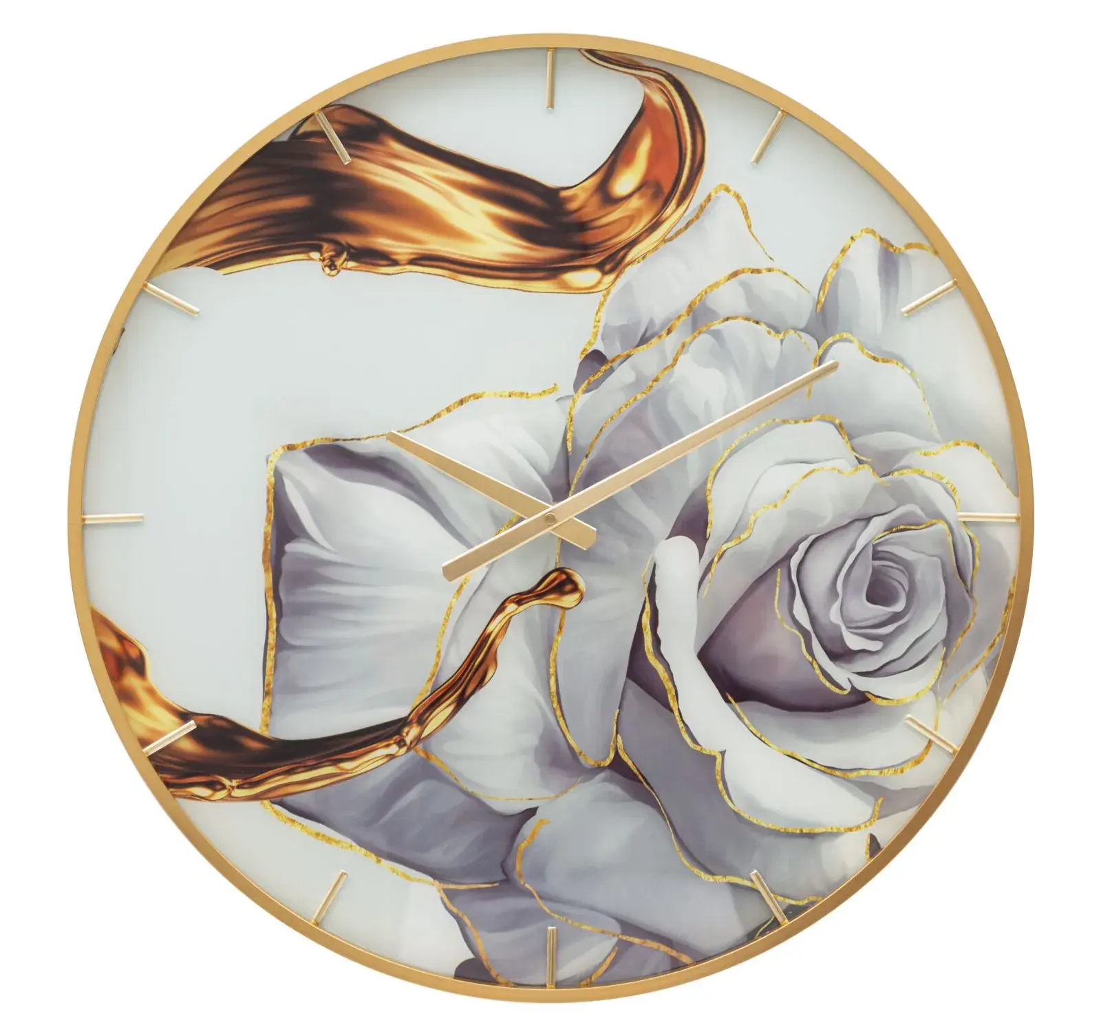 Mauro Ferretti Nástěnné hodiny Glass Rose 60 cm vícebarevné/zlaté