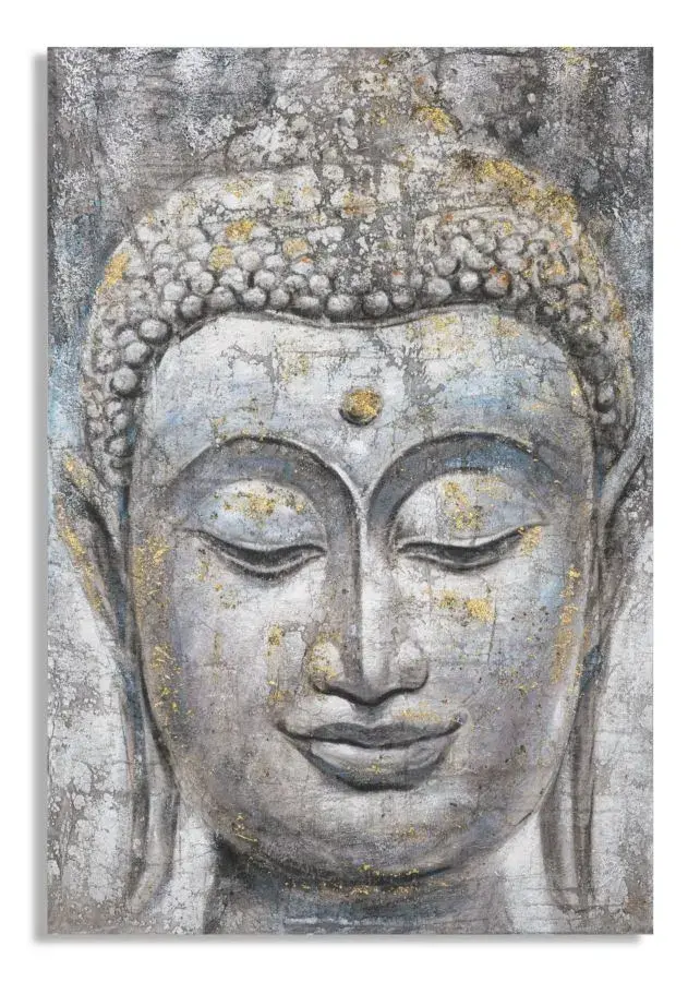 Mauro Ferretti Obraz Face Buddha Light A 80x120 cm šedý