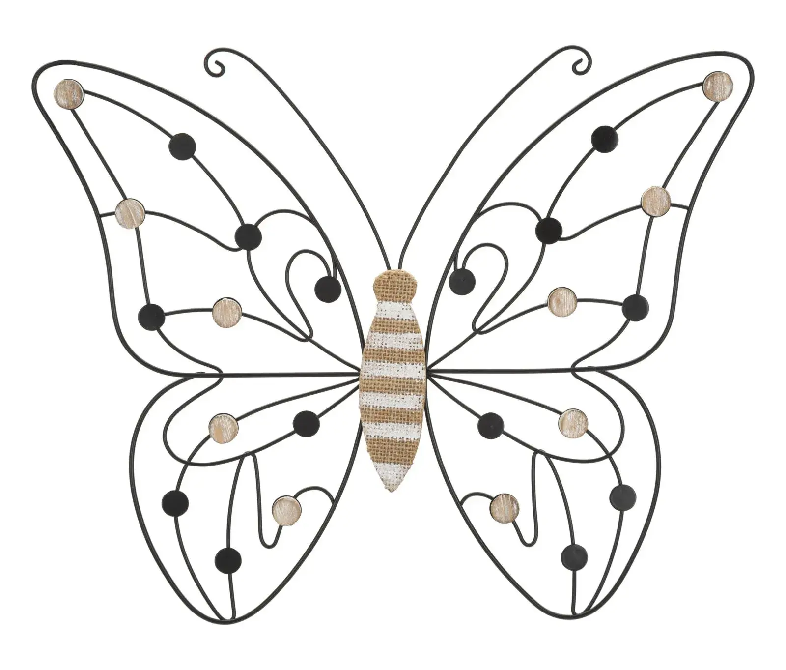 Mauro Ferretti Kovová nástěnná dekorace Butterfly 33,5 cm černá/zlatá