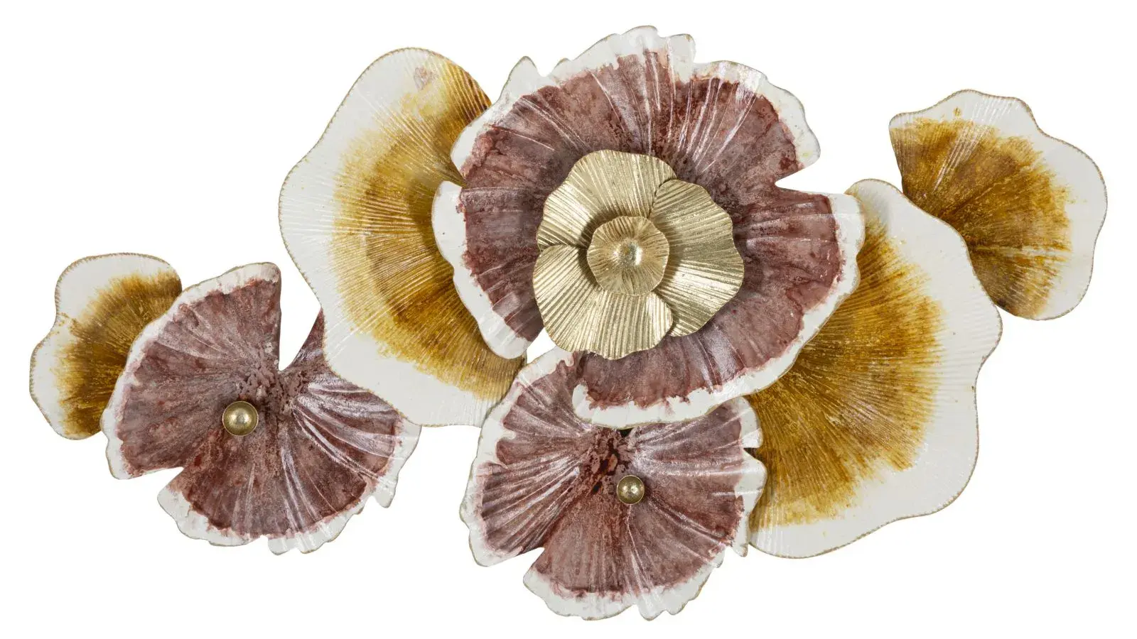 Mauro Ferretti Nástěnná kovová dekorace Clow 92,1 cm hnědo-zlatá