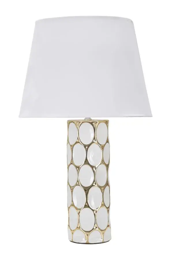 Mauro Ferretti Stolní lampa Glam Carv 56 cm bílo-zlatá