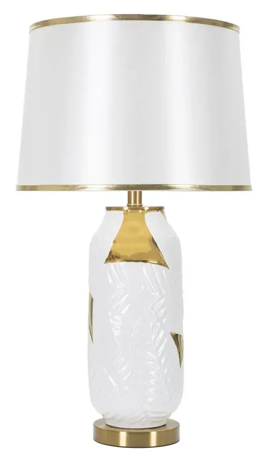 Mauro Ferretti Stolní lampa Ceramic 70 cm bílo-zlatá