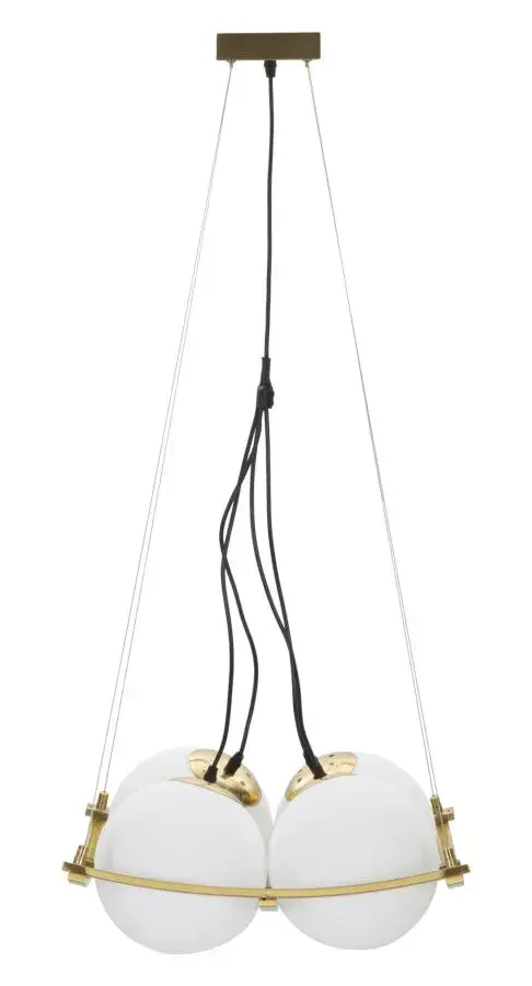 Mauro Ferretti Závěsný lustr Japany 45 cm zlatý/bílý