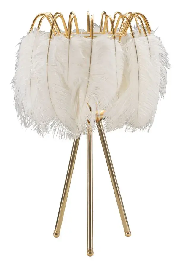 Mauro Ferretti Stolní lampa Feather Stand 60 cm bílo-zlatá