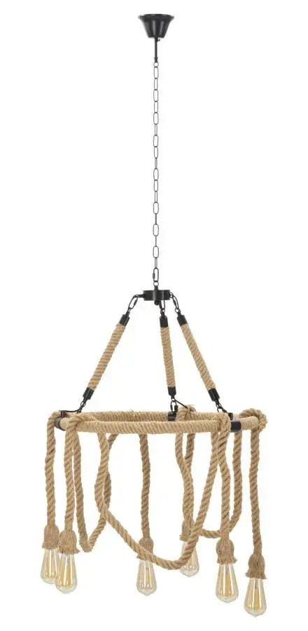 Mauro Ferretti Závěsný lustr Rope 90 cm hnědý