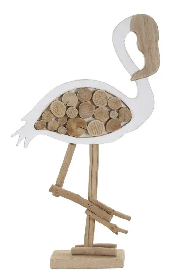 Mauro Ferretti Dřevěná dekorace Flamingo Nature 56 cm hnědá