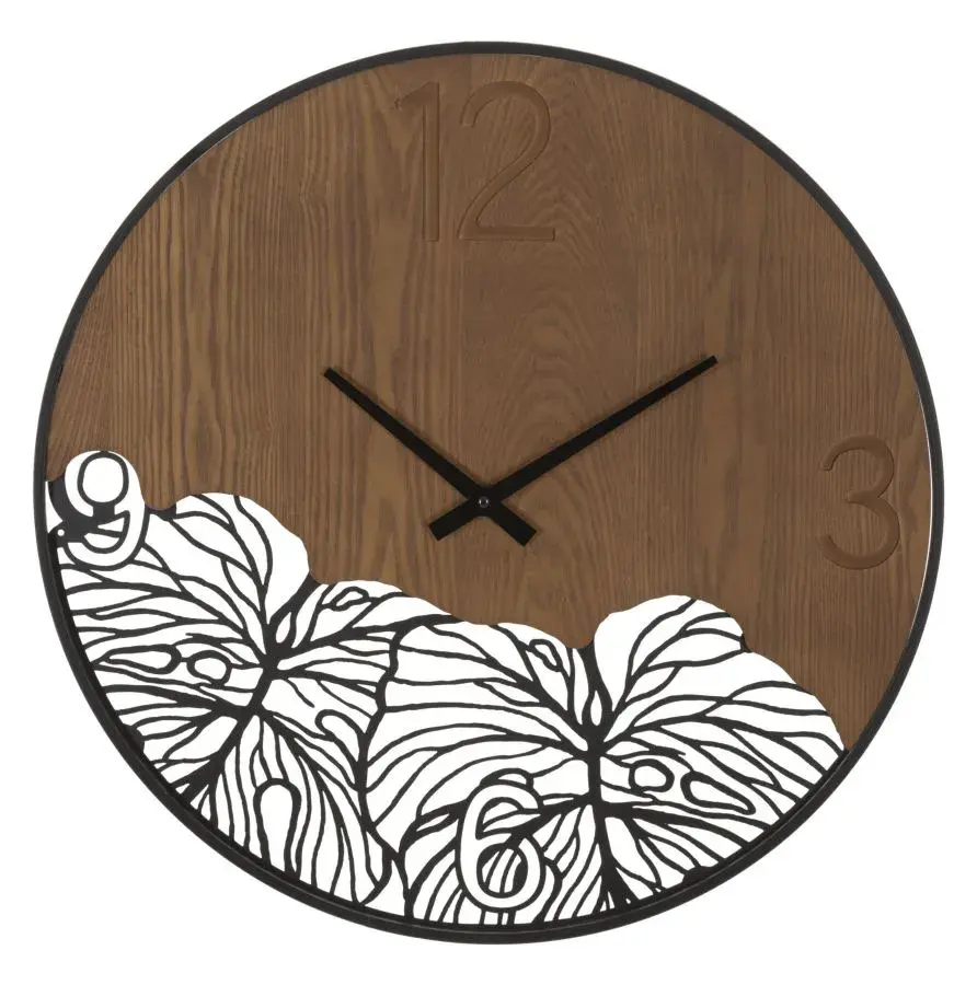 Mauro Ferretti Nástěnné hodiny Super Leaf 60 cm hnědé/černé