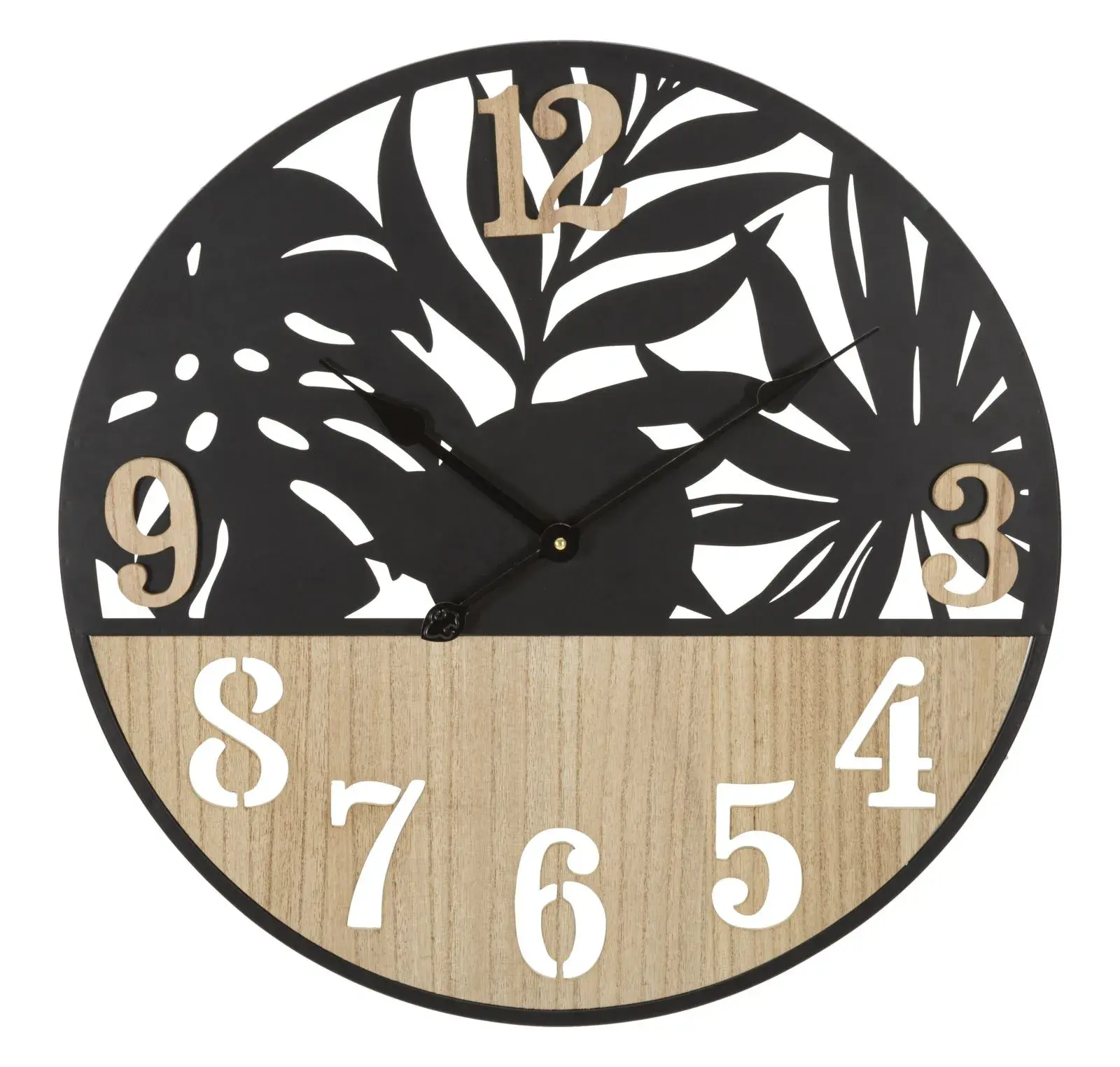 Mauro Ferretti Nástěnné hodiny Palm 60 cm hnědé/černé