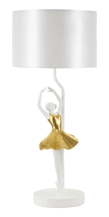 Mauro Ferretti Stolní lampa Dancer 64 cm bílo-zlatá