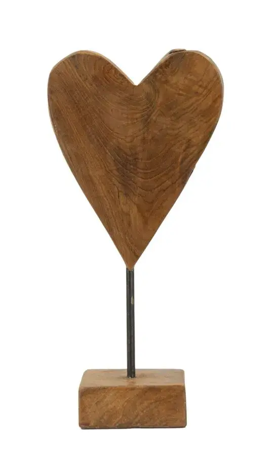 Mauro Ferretti Dřevěná dekorace Heart 35 cm hnědá