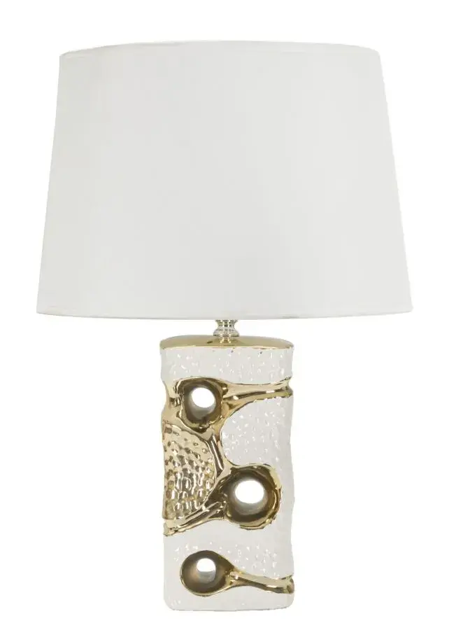 Mauro Ferretti Stolní lampa Florida 43,5 cm bílo-zlatá