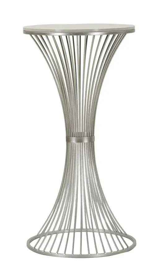 Mauro Ferretti Odkládací stolek Funnel 50 cm stříbrný/mramor