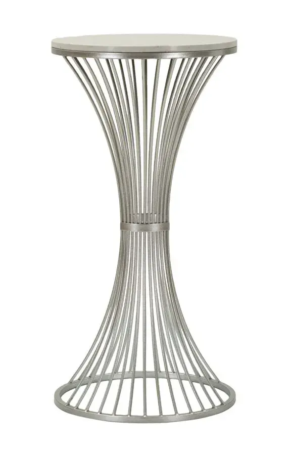Mauro Ferretti Odkládací stolek Funnel 40 cm stříbrný/mramor