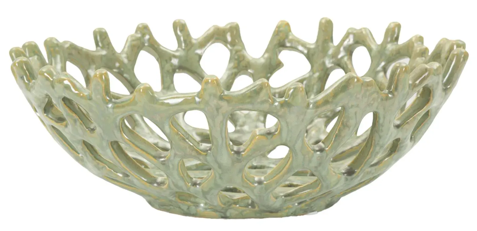 Mauro Ferretti Keramická dekorativní miska Coral 35 cm zelená