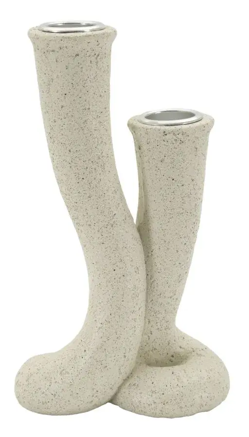 Mauro Ferretti Designový svícen Stons 17,5 cm krémový