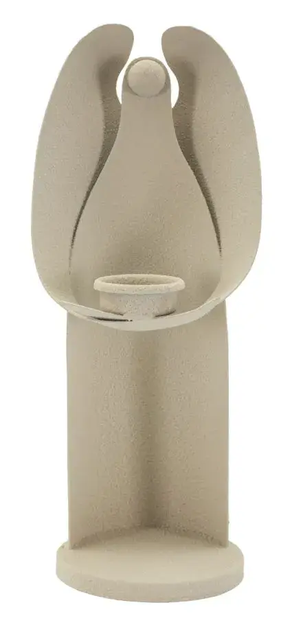 Mauro Ferretti Kovový svícen Angel 30 cm krémový