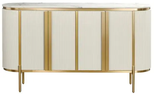 LivinHill Komoda Stilig ST384 160 cm mramor/ecru/zlatá