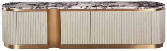 LivinHill TV stolek Stilig ST916B 200 cm mramor/krémový/zlatý