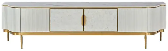 LivinHill TV stolek Stilig ST905C 200 cm bílý/zlatý/mramor