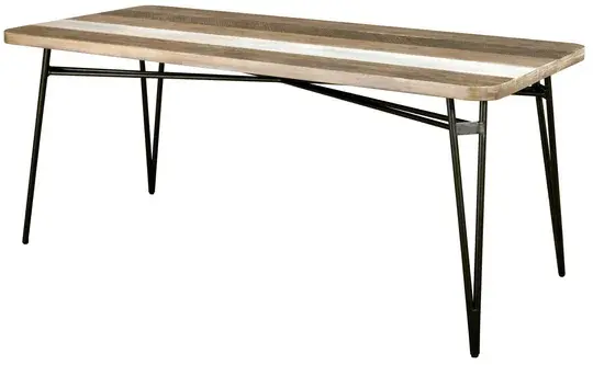LivinHill Jídelní stůl Adesso 180 cm z masivu černý/hnědý